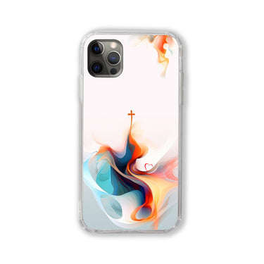 Abstract Cross and Heart Phone Case
